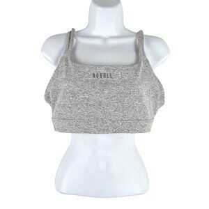 Nobull Sports Bra XL Heather Gray Strappy Criss Cross Athletic Workout TP-3457